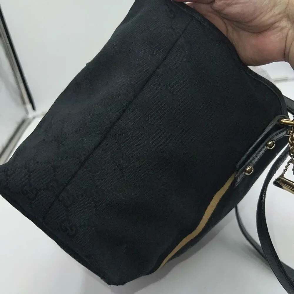 Gucci Vintage Jolicoeur GG Monogram Canvas Medium Tote Black
